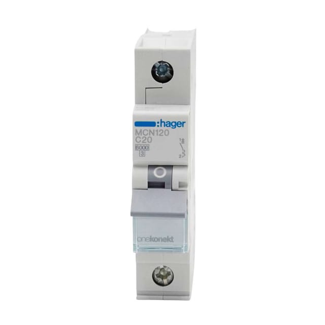 Hager 20A 1Pole 6Ka Miniature Circuit Breaker (MCB)