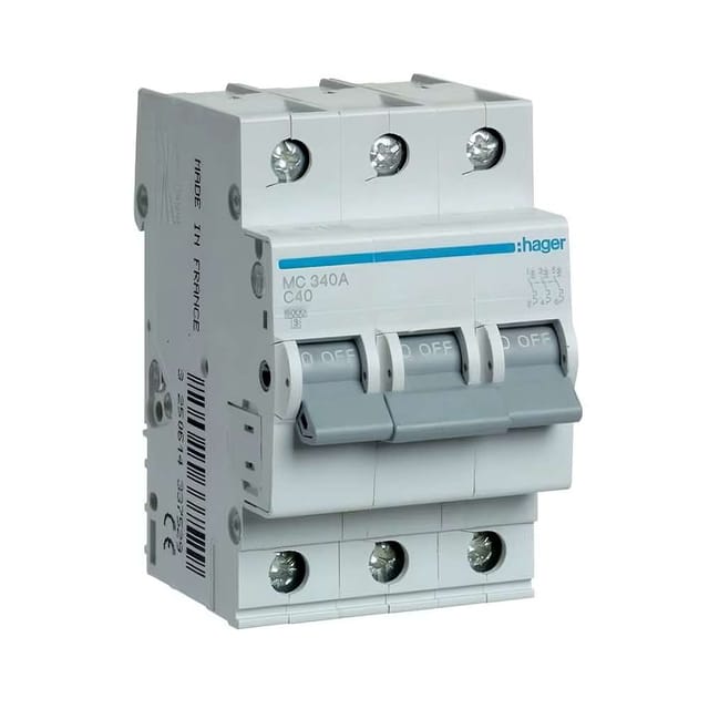 Hager 40A 3P Miniature Circuit Braker (MCB)