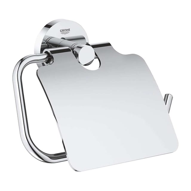 Grohe Toilet Roll Holder with Cover, 40367001, Chrome Finish