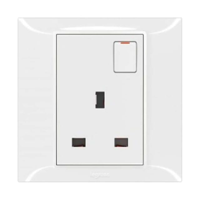 Legrand Belanko S Single Pole Switched Socket, 1-Gang 13A 250V, Give Premium Look, Suitable for Home & Living Area - White