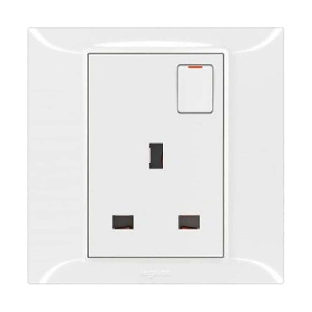 Legrand Belanko S Single Pole Switched Socket, 1-Gang 13A 250V, Give Premium Look, Suitable for Home & Living Area - White