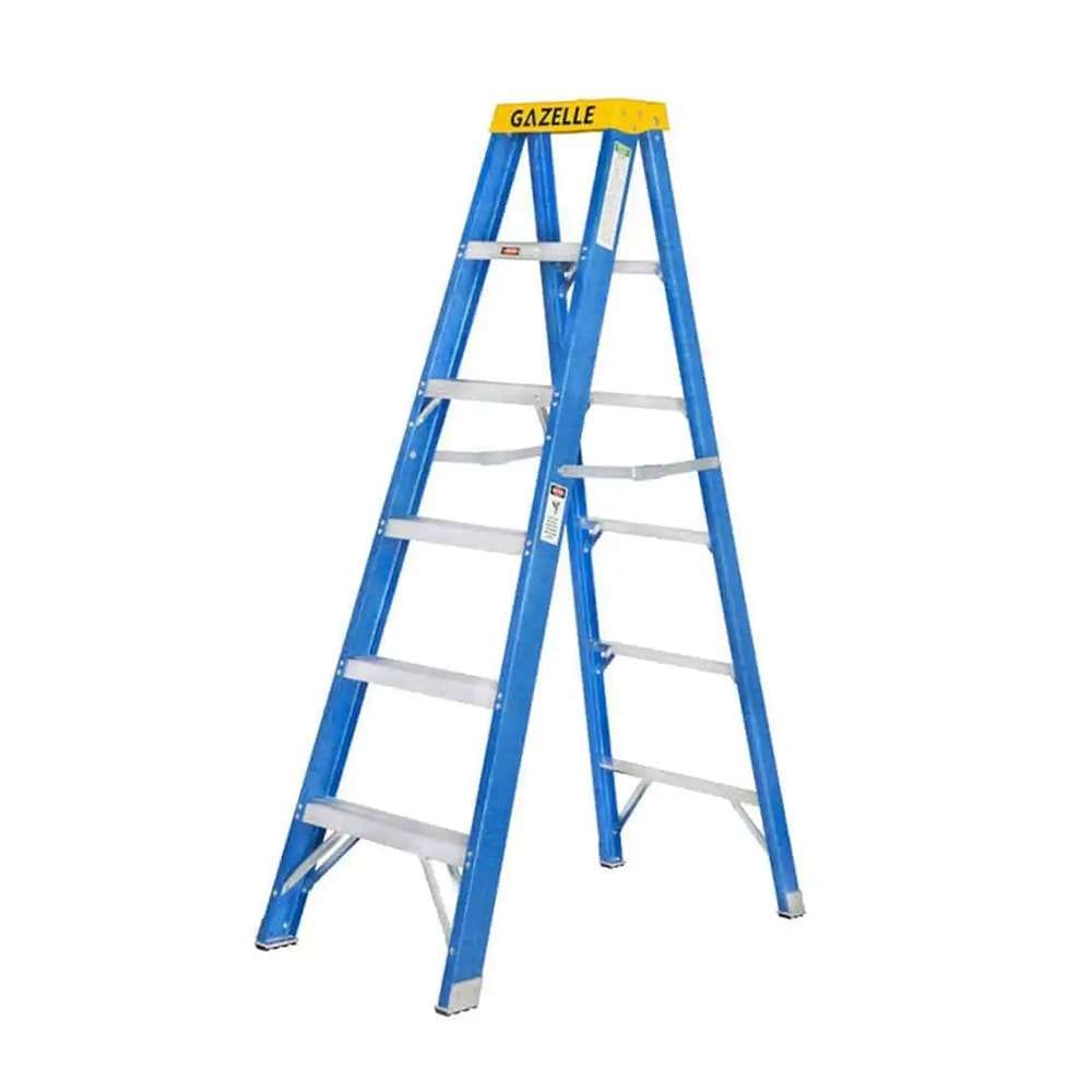 Gazelle Fiberglass Step Ladder, 6 ft, Non-Conductive, 136 kg Rating