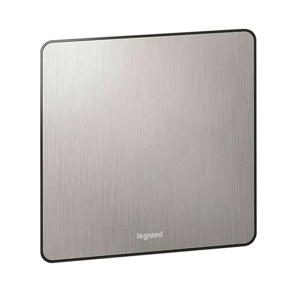Legrand Blanking Plate, 3x3, Brushed Stainless Steel Finish