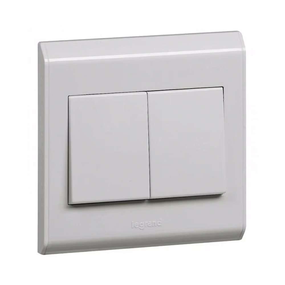 Legrand Belanko 2-Gang 2-Way Switch 617003, Smooth Action, Durable Plate, Clean Aesthetic