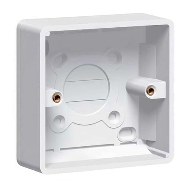 Legrand Synergy PVC Back Box 1-Gang, 35 mm Depth, Screw-fix, Moulded Fixings, and Multiple Knockouts - White