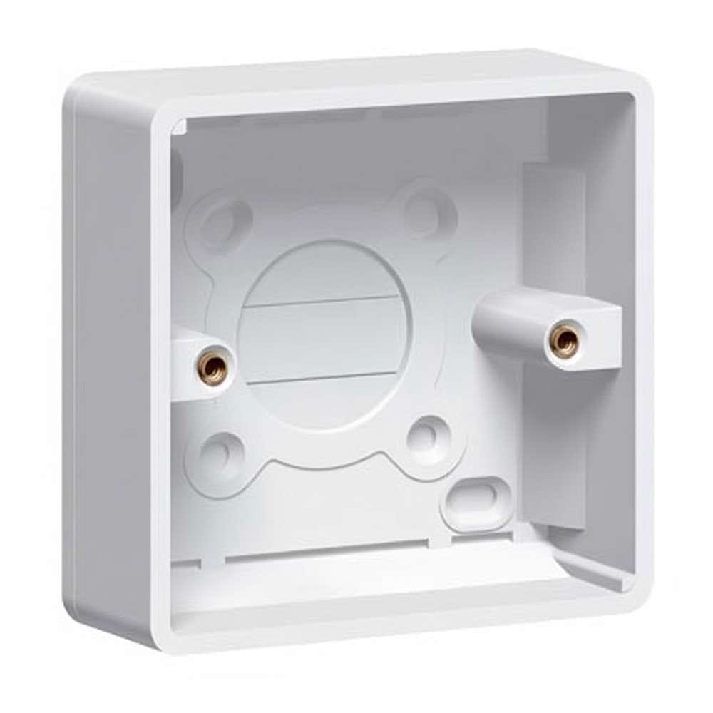 Legrand Synergy PVC Back Box 1-Gang, 35 mm Depth, Screw-fix, Moulded Fixings, and Multiple Knockouts - White