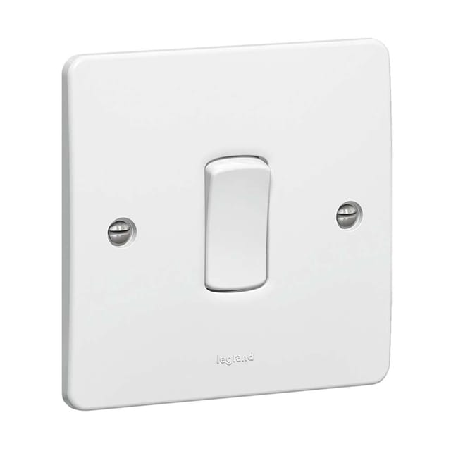 Legrand Synergy 20 AX 2-Way Switch, 1 Gang, Heavy-duty Single-Point Control, Suitable for Home - White