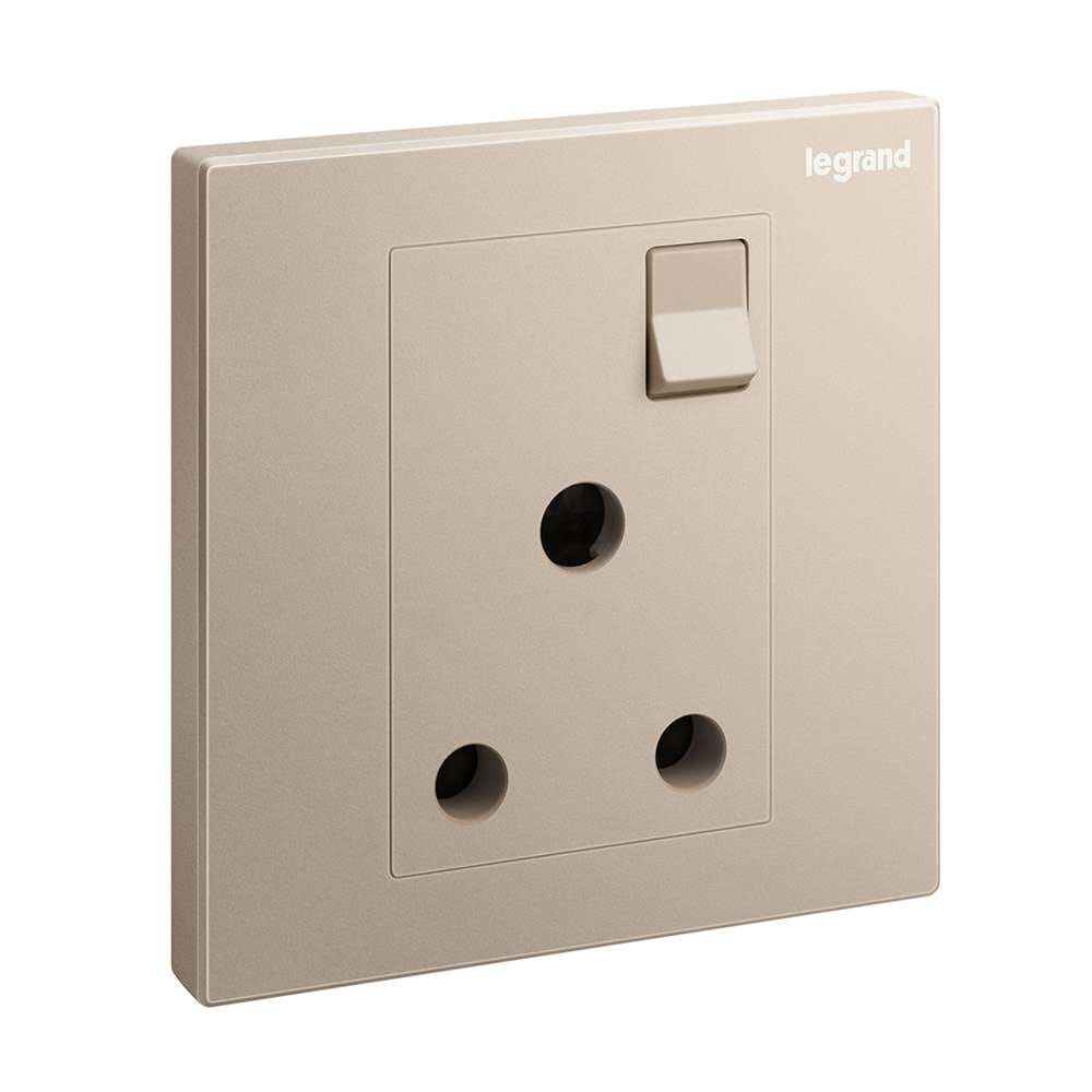 Legrand Galion 15A Switched Socket, Dedicated Higher-Duty Outlet, Suitable for Office - Rose Gold