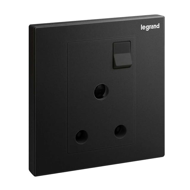 Legrand Galion 15A Switched Socket, Dedicated Higher-Duty Outlet, Suitable for Office - Black