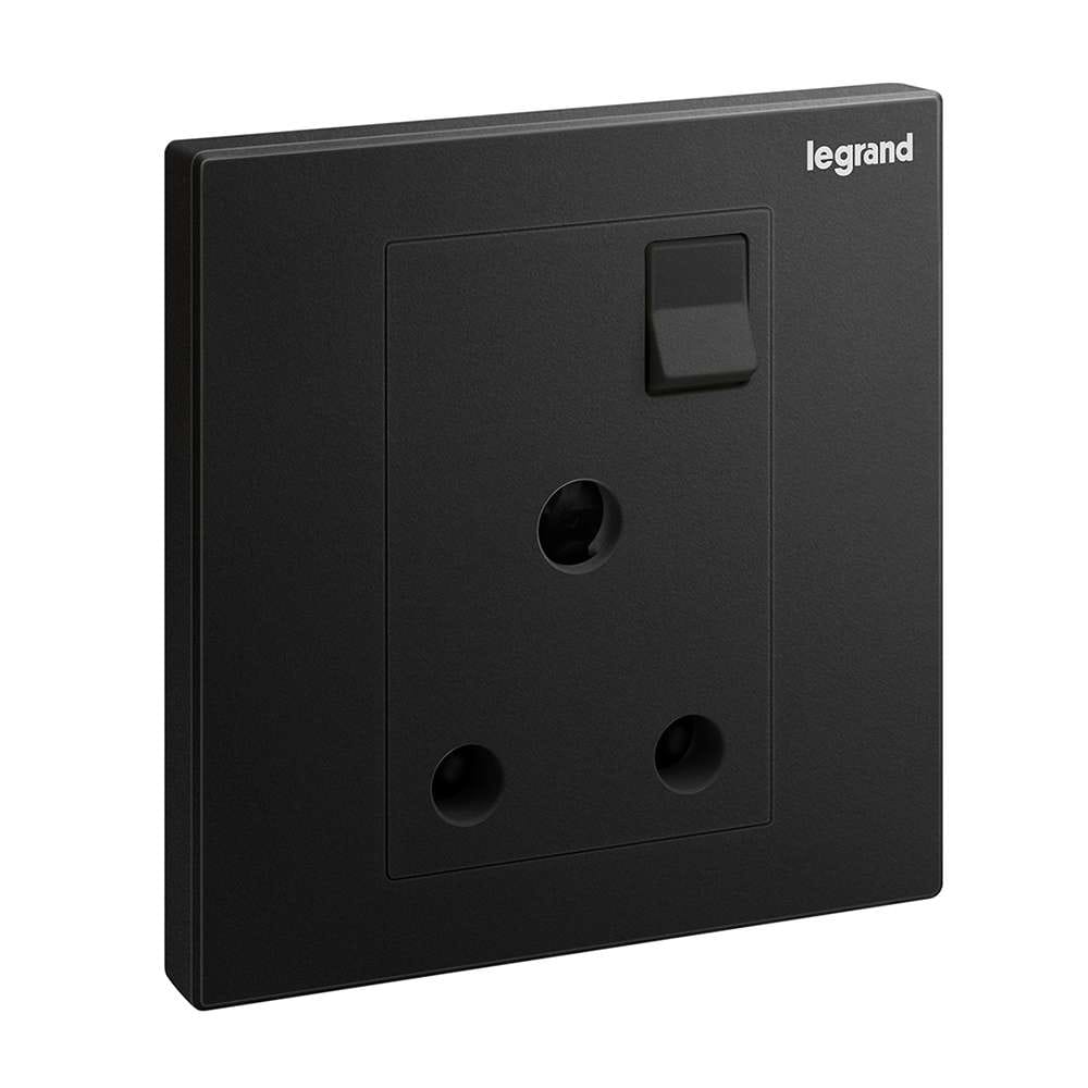 Legrand Galion 15A Switched Socket, Dedicated Higher-Duty Outlet, Suitable for Office - Black