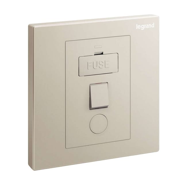 Legrand Galion S 13A FCU Switched Socket with C/O, Metallic Isolation Spur, Suitable for Home & Office - Champagne