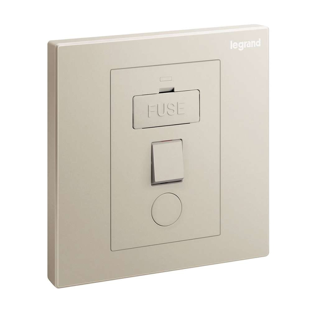 Legrand Galion S 13A FCU Switched Socket with C/O, Metallic Isolation Spur, Suitable for Home & Office - Champagne