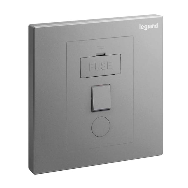 Legrand Galion S 13A FCU Switched Socket with C/O, Refined Isolation Spur, Suitable for Home & Office - Dark Silver