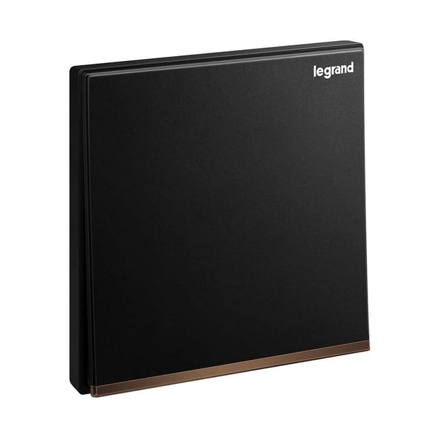 Legrand Galion Push Switch 10A, No Marking, Discreet Momentary Control, Suitable for Home & Office - Black