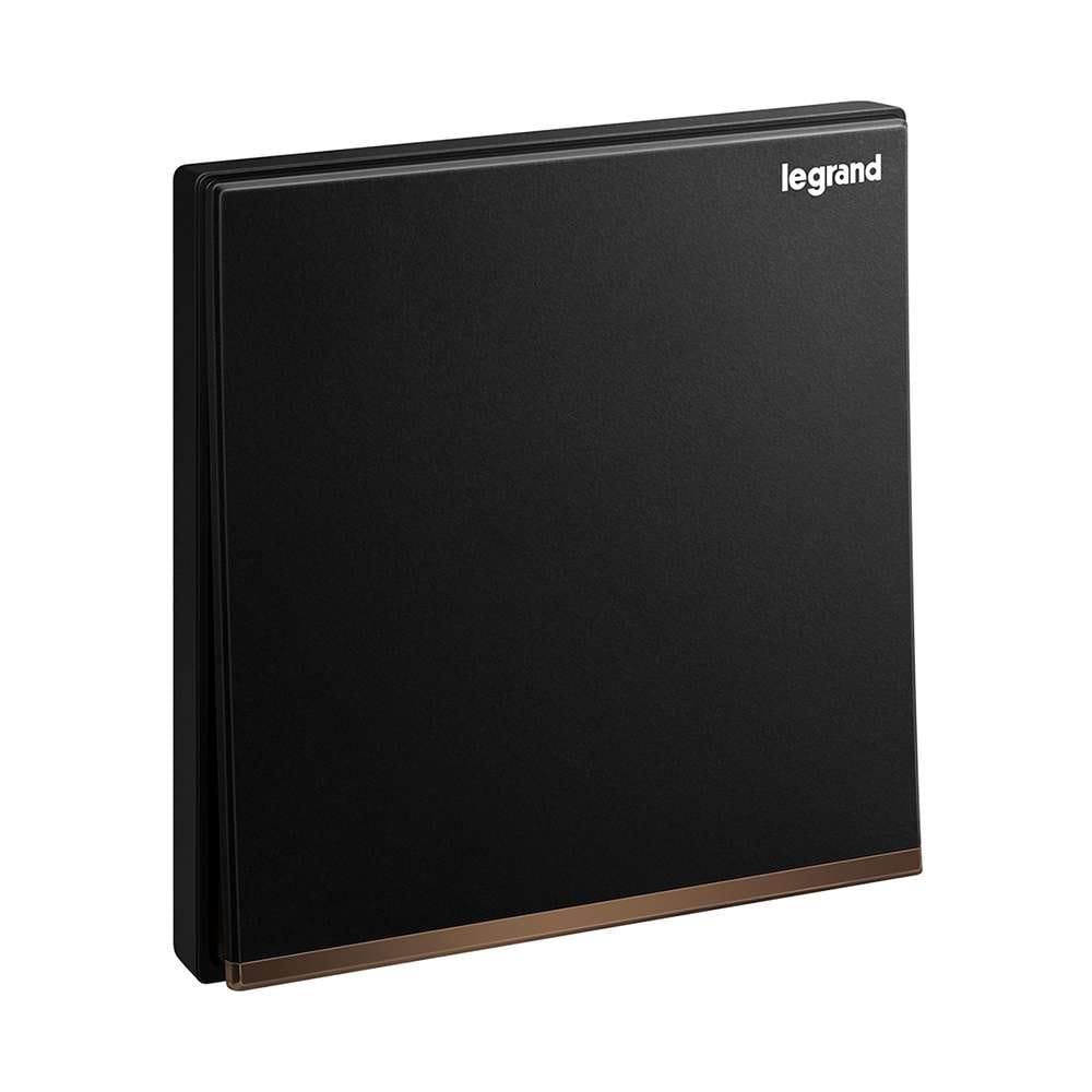 Legrand Galion Push Switch 10A, No Marking, Discreet Momentary Control, Suitable for Home & Office - Black