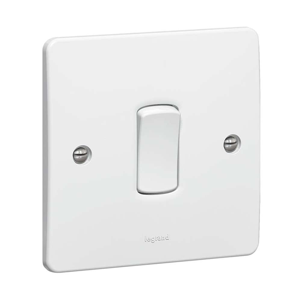 Legrand Synergy Push Switch 1Gang 2-Way 10A, Momentary Scene, Bell Trigger, Suitable for Home & Hotels - White