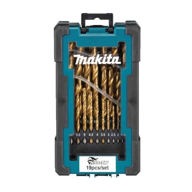 Makita D-72229 1 - 10mmHSS-TiN Metal Drill Bit Set - 19 Pcs/Set