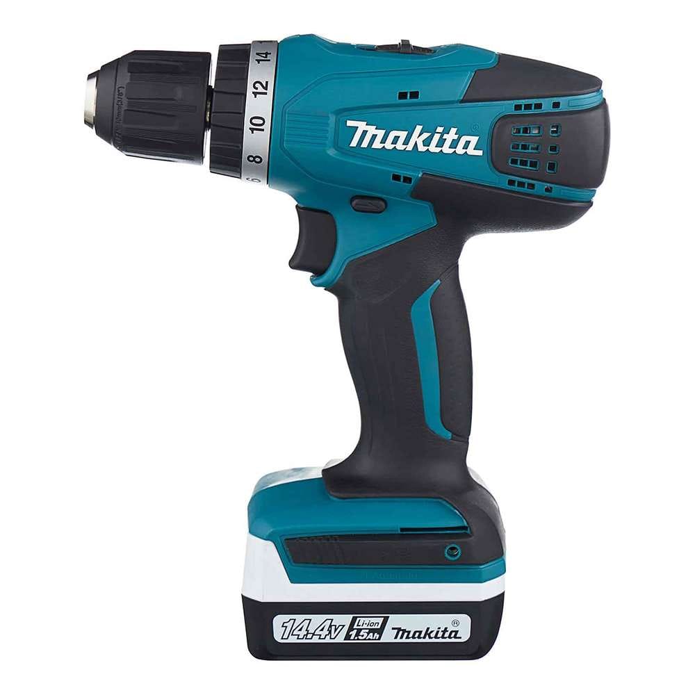 Makita DF347DWE 14.4V G-Series 10mm Cordless Drill Driver Kit with 2 x 1.3Ah Batteries & Charger