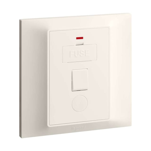 Legrand Belanko S 13A FCU Switched Socket with C/O & LED, Isolated Appliance Spur, Suitable for Home & Office - Ivory