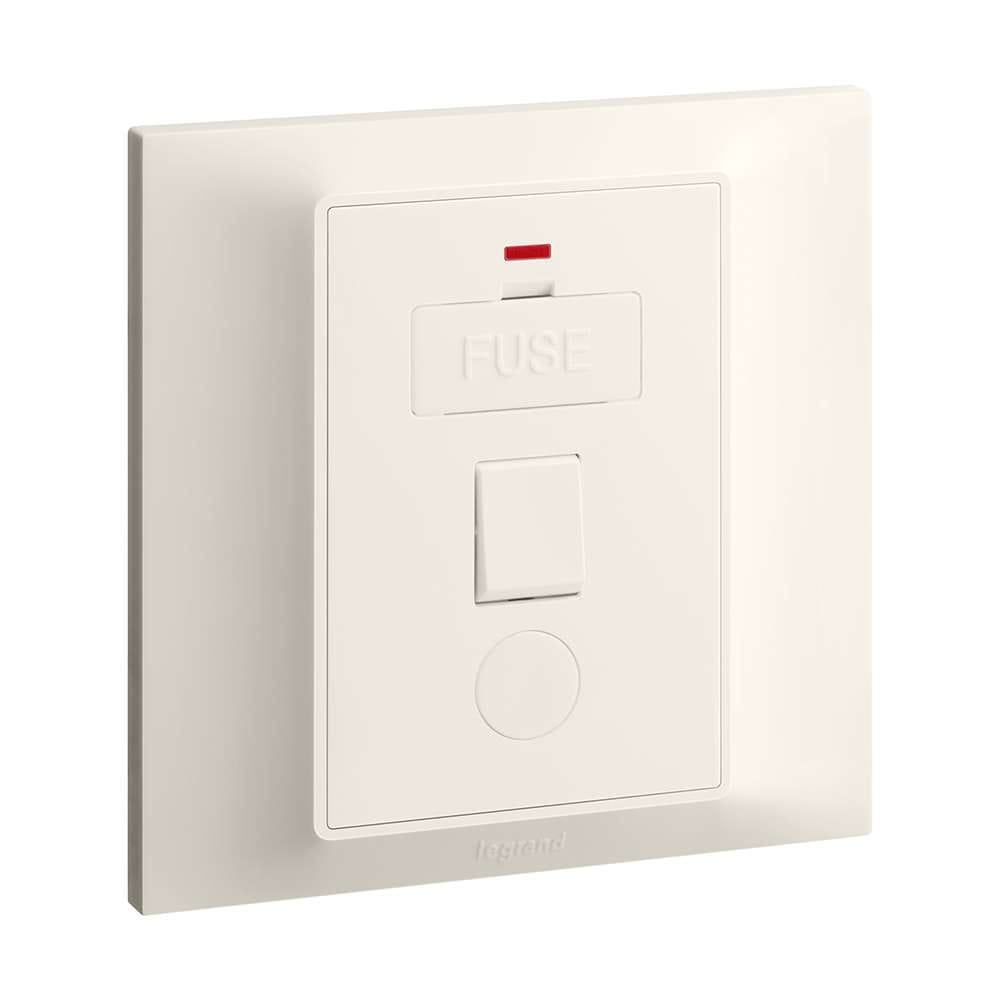 Legrand Belanko S 13A FCU Switched Socket with C/O & LED, Isolated Appliance Spur, Suitable for Home & Office - Ivory