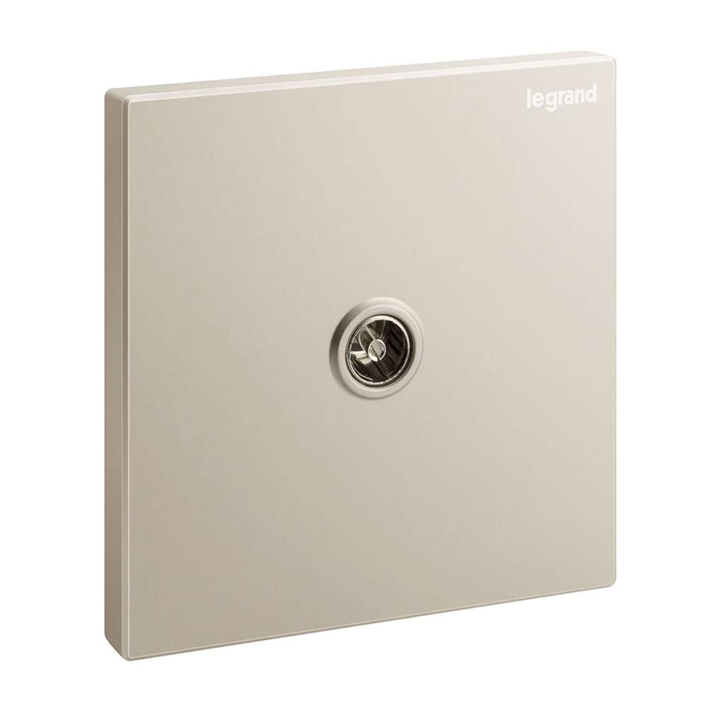 Legrand Galion TV Socket, IEC Female (TV), 1-Gang, Aerial endpoint, Suitable for Office - Champagne