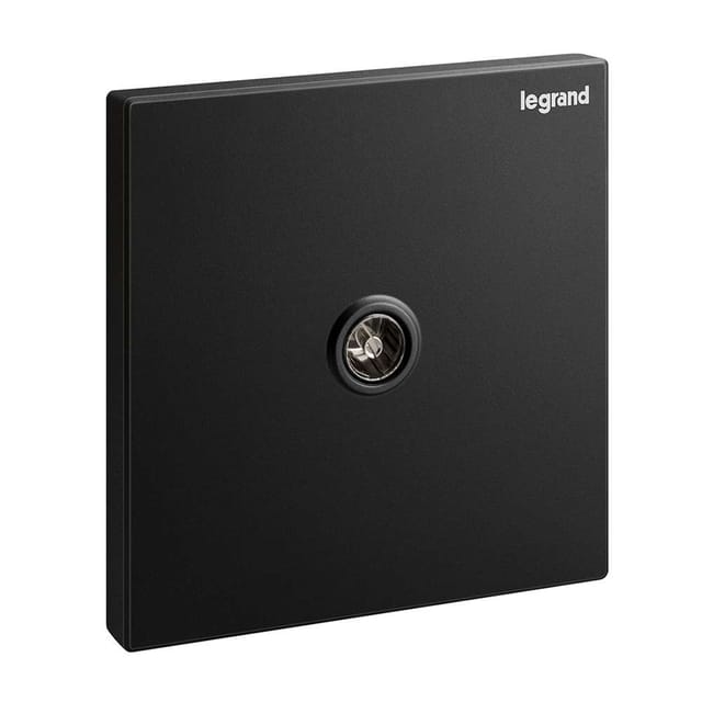 Legrand Galion TV Socket, IEC Female (TV), 1-Gang, Aerial endpoint, Suitable for Office - Black