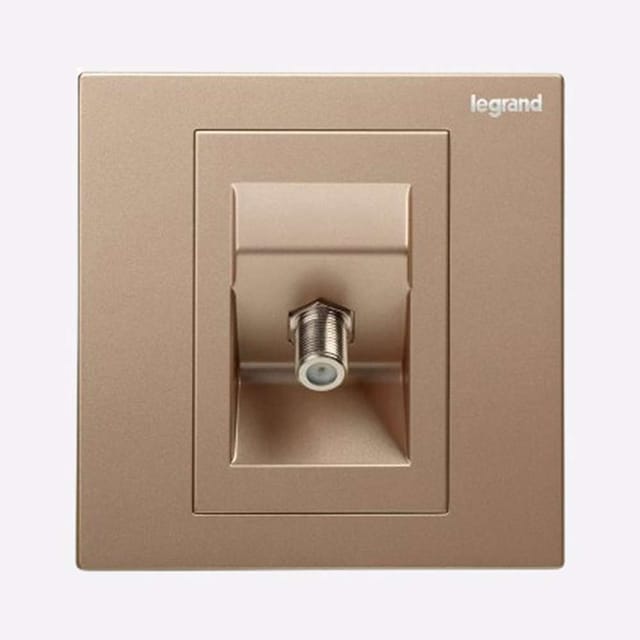 Legrand Galion TV Socket, F-Type (Satellite), 1-Gang, Direct SAT feed, Suitable for Home & Office - Rose Gold