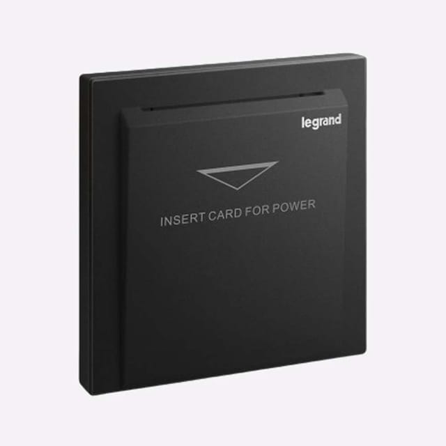 Legrand Galion Key Card Switch (RFID), Contactless Guest Energy Control, Suitable for Hotels & Guest Room - Black