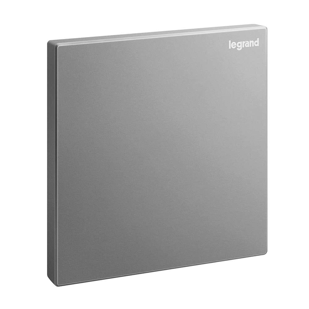 Legrand Galion Blanking Plate 1-Gang, Discreet Modern Closure, Protects for Open Wire - Dark Silver