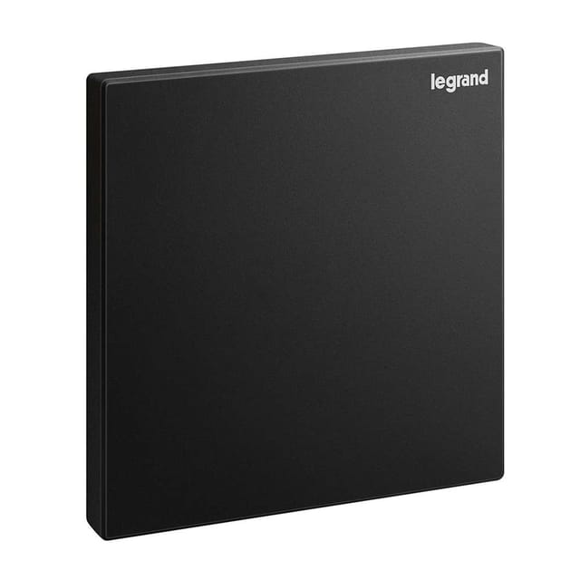Legrand Galion Blanking Plate 1-Gang, Discreet Modern Closure, Protects for Open Wire - Black