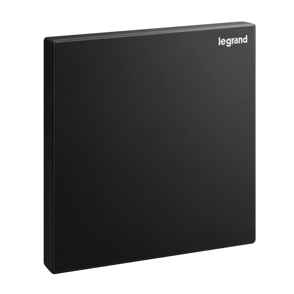 Legrand Galion Blanking Plate 1-Gang, Discreet Modern Closure, Protects for Open Wire - Black