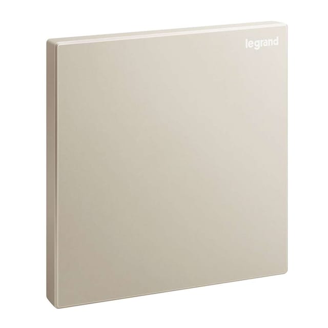 Legrand Galion Blanking Plate 1-Gang, Discreet Modern Closure, Protects for Open Wire - Champagne