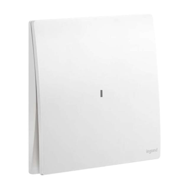 Legrand Mallia Senses 1-Gang 1-Way, 16AX Illuminated Switch, Night-Locator Single-Point Control, Suitable for Home & Office - White