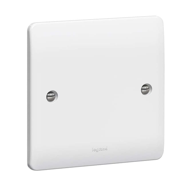 Legrand Galion Blanking Plate 1-Gang, Neutral Modern Closure, Protects for Open Wire - White