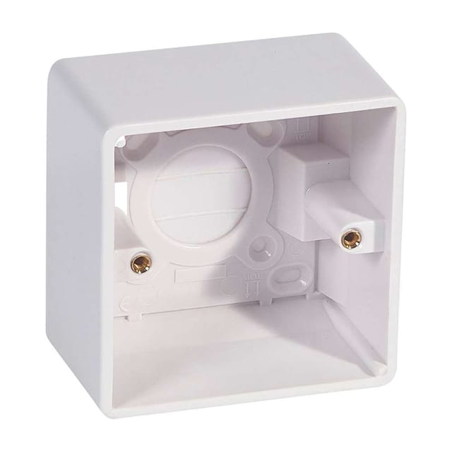 Legrand Synergy PVC Back Box 1-Gang, 50 mm & Cable Grip, Deep mount, Suitable for Mounting & Fixing - White