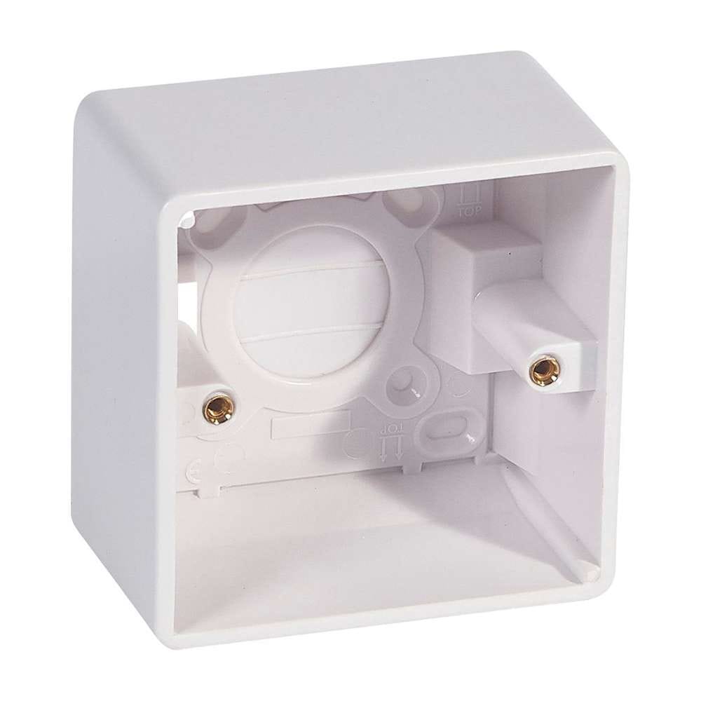 Legrand Synergy PVC Back Box 1-Gang, 50 mm & Cable Grip, Deep mount, Suitable for Mounting & Fixing - White