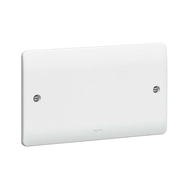 Legrand Galion Blanking Plate 2-Gang, Neutral Wide Modern Closure, Protects for Open Wire - White
