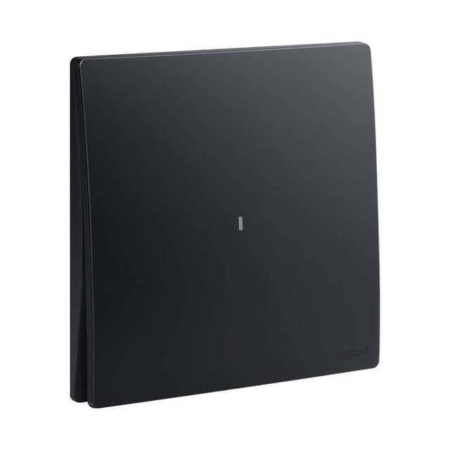 Legrand Mallia Senses 20A DP Switch with LED, 1-Gang, Safer Double-Pole Isolation, Suitable for Home & Office - Matt Black