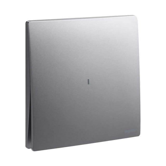 Legrand Mallia Senses 20A DP Switch with LED, 1-Gang, Safer Double-Pole Isolation, Suitable for Home & Office - Dark Silver