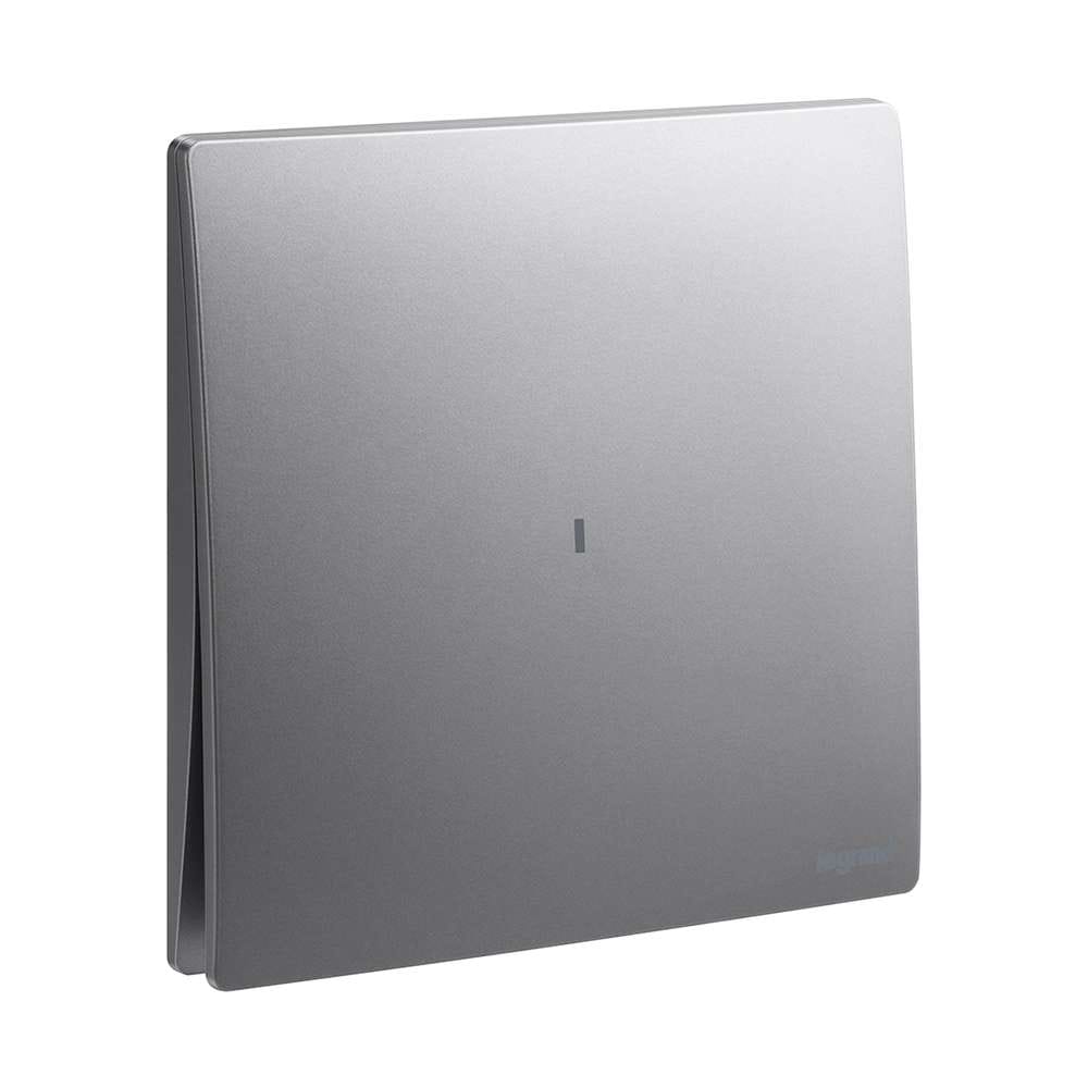 Legrand Mallia Senses 20A DP Switch with LED, 1-Gang, Safer Double-Pole Isolation, Suitable for Home & Office - Dark Silver