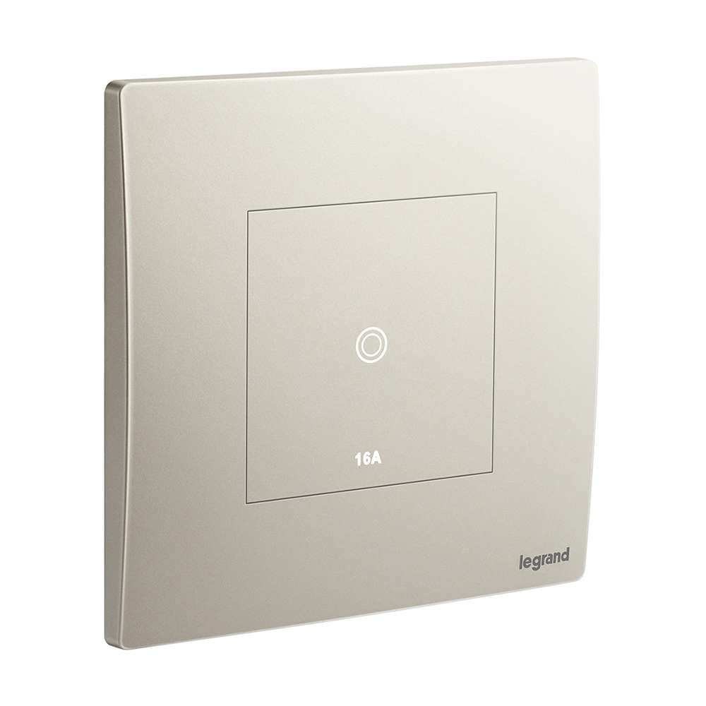 Legrand Mallia Senses 1-Gang 1-Way, 16AX Touch Switch, Low-force Tactile Control, Suitable for Home & Office - Champagne