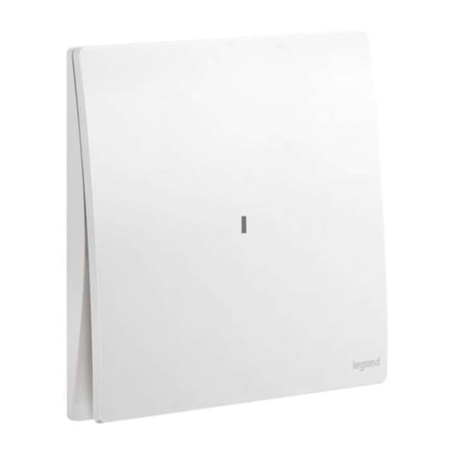 Legrand Mallia Senses 1-Gang 2-Way, 16AX Illuminated Switch, Night-Locator Single-Point Control, Suitable for Home & Office - White