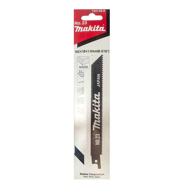 Makita 792148-9 No.23 9 Teeth Reciprocating Saw Blade - 5 Pcs/Set