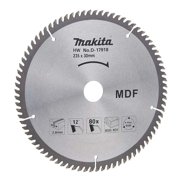 Makita D-17918 235mm x 80 Teeth MDF Cutting Blade