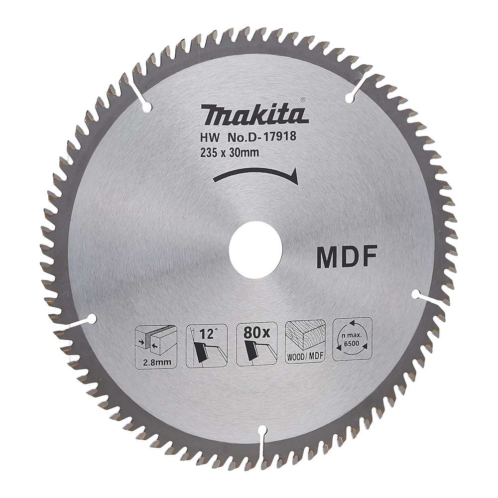 Makita D-17918 235mm x 80 Teeth MDF Cutting Blade
