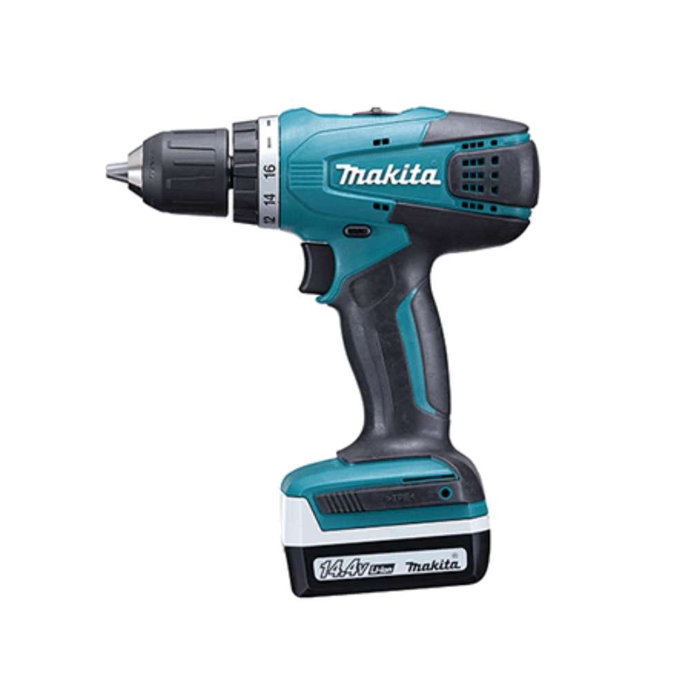 Makita DF347DWEX1 Cordless Drill 10mm Length 14.4V Capacity with Bit Set