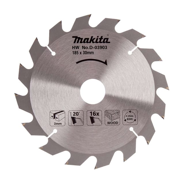 Makita D-03903 TCT Circular Saw Blade 185 x 30mm 16 Teeth