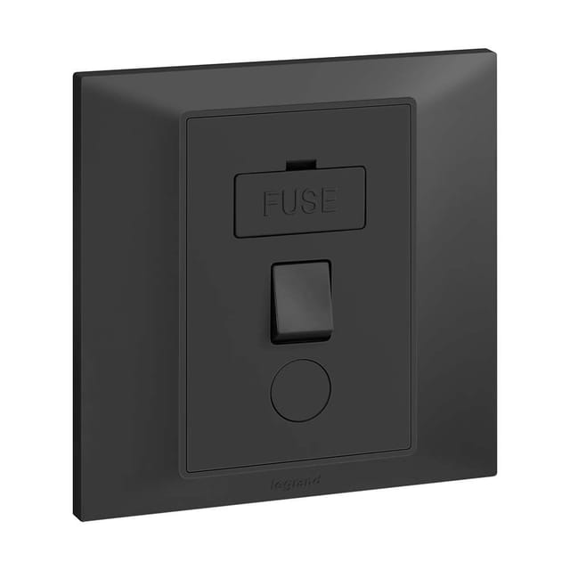 Legrand Belanko S 13A FCU Switched Socket with C/O, Isolated Appliance Spur, Suitable for Home & Office - Anthracite