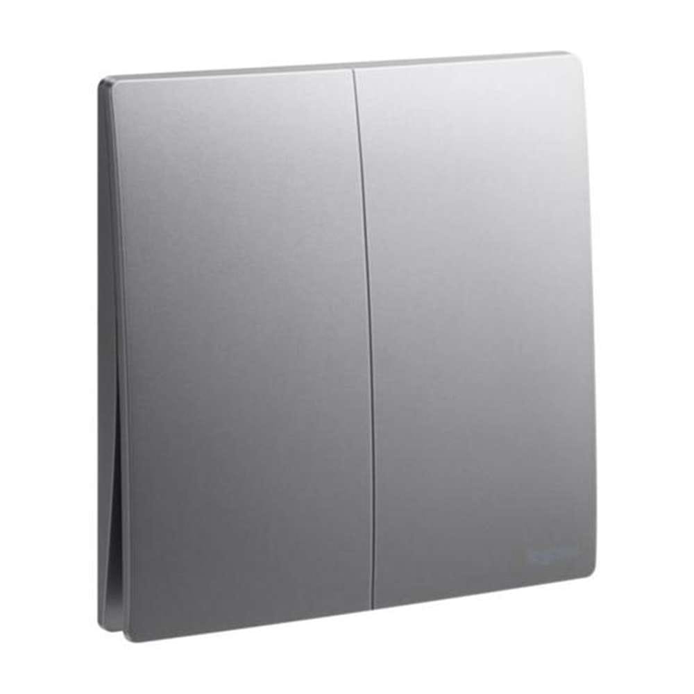 Legrand Mallia Senses 2-Gang 2-Way 16AX Switch, Two-Point, Dual-Circuit Control, Suitable for Home & Office - Dark Silver