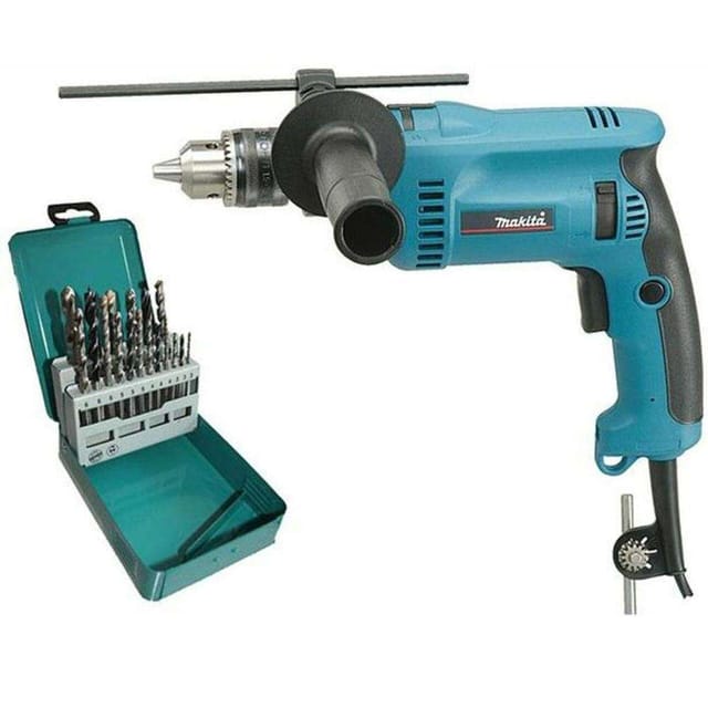Makita HP1640KX2 Percussion Impact Drill 680W 16mm - 18 Pcs/Set